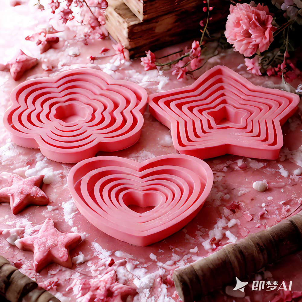 Commercial Kitchen Equipment List - 1set/3sets Pink Heart Star Flower Cookie
