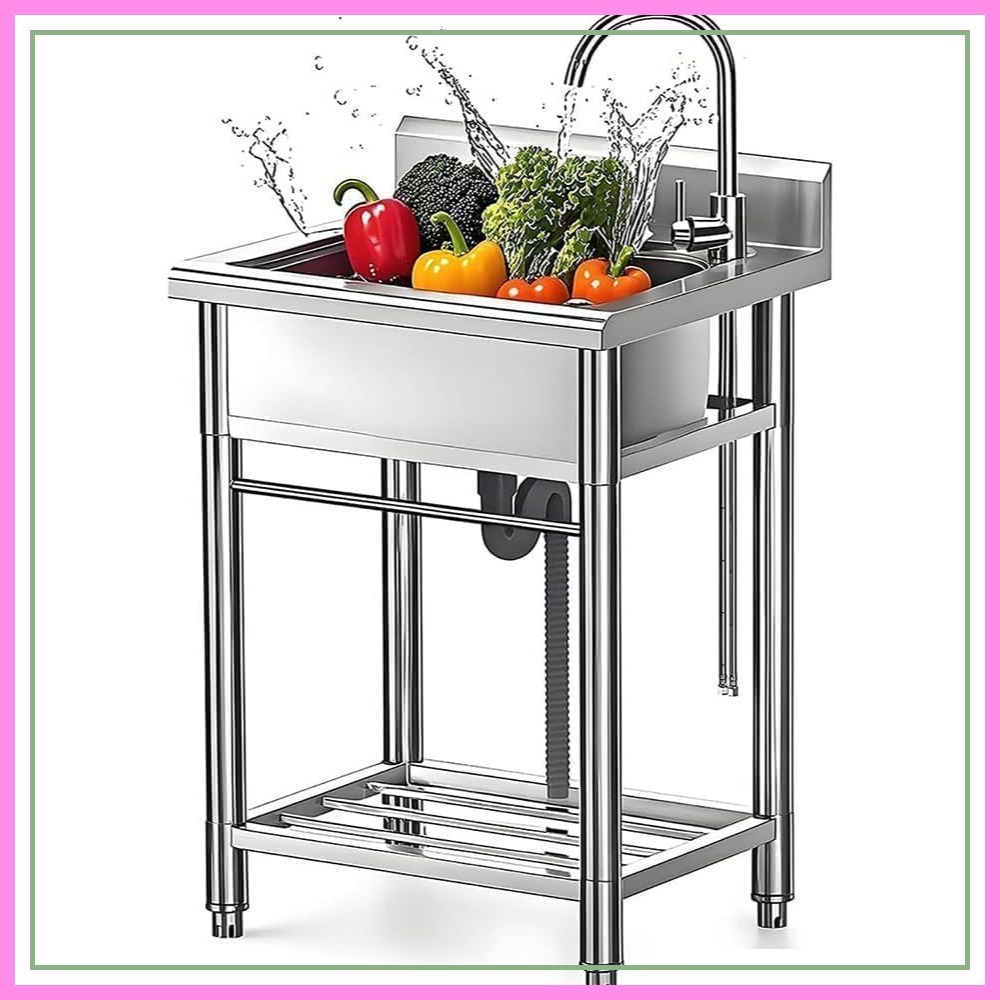 Commercial Kitchen Faucets - Stainless Steel Utility Sink with Faucet