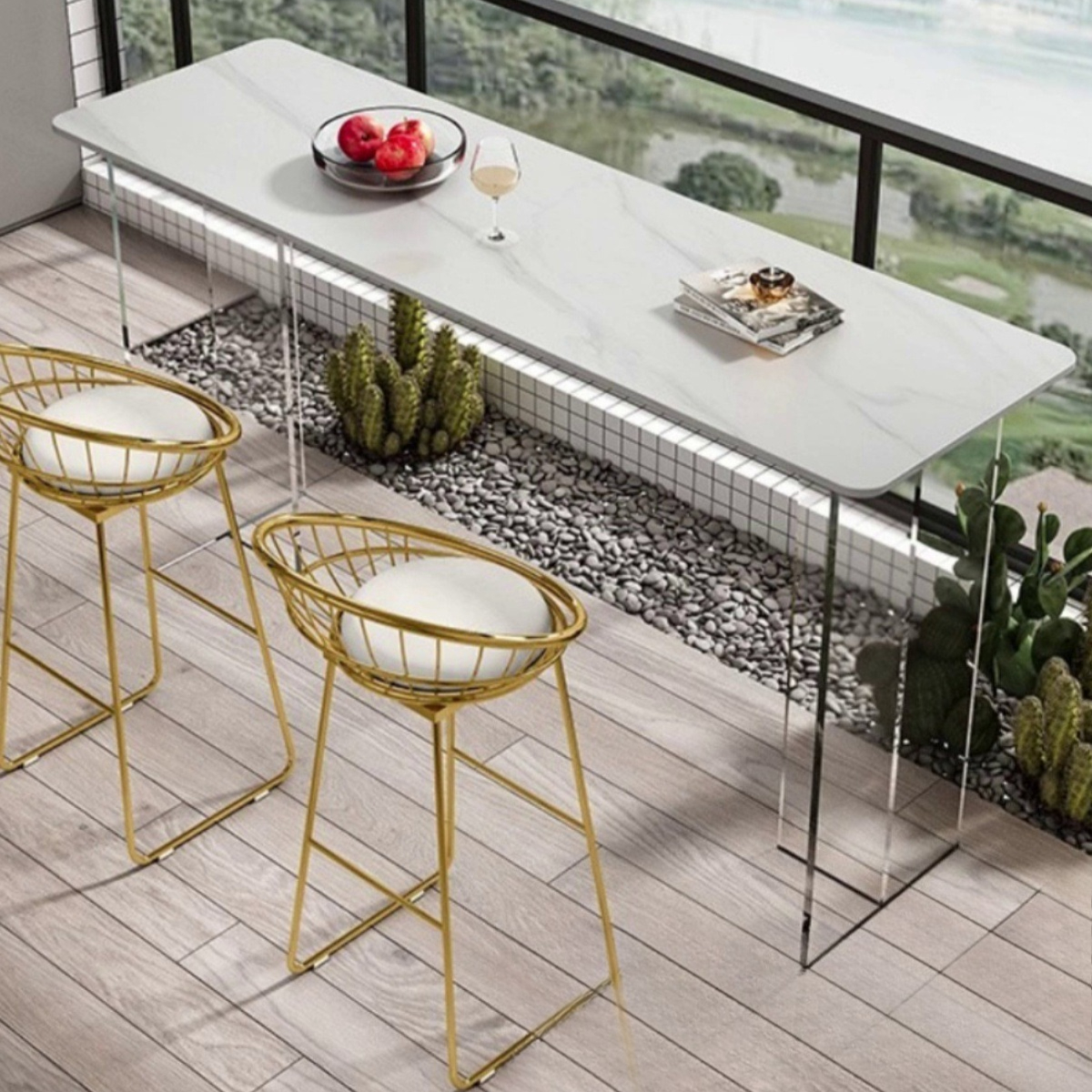 Commercial Kitchen Wall Tiles - Nordic Luxury Bar Table Solid Wood