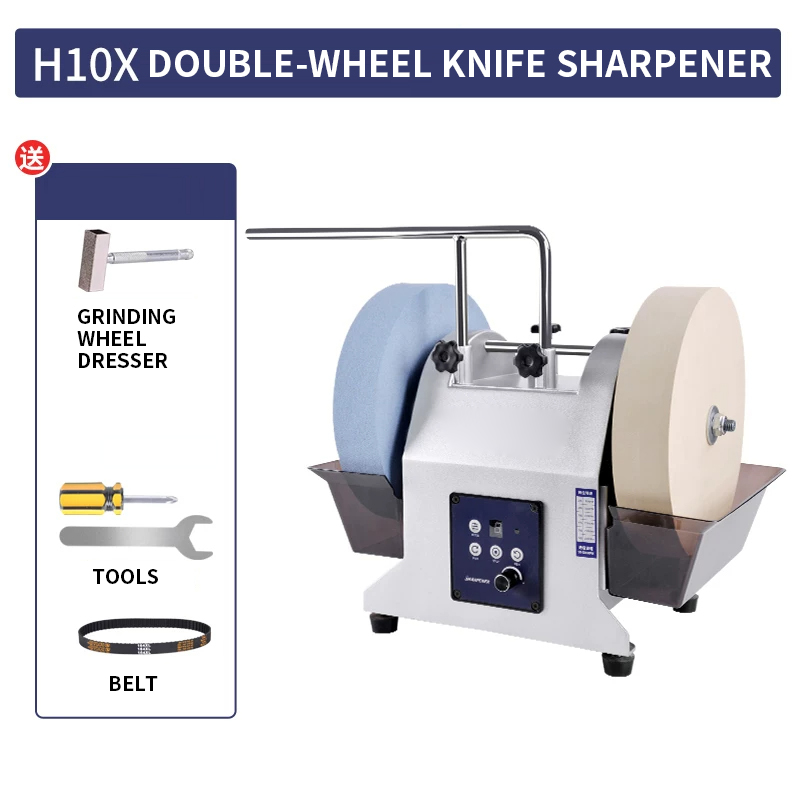 Commercial Kitchen Knife Sharpener - 10-inch Dual-Wheel Electric Knife Sharpener Compact