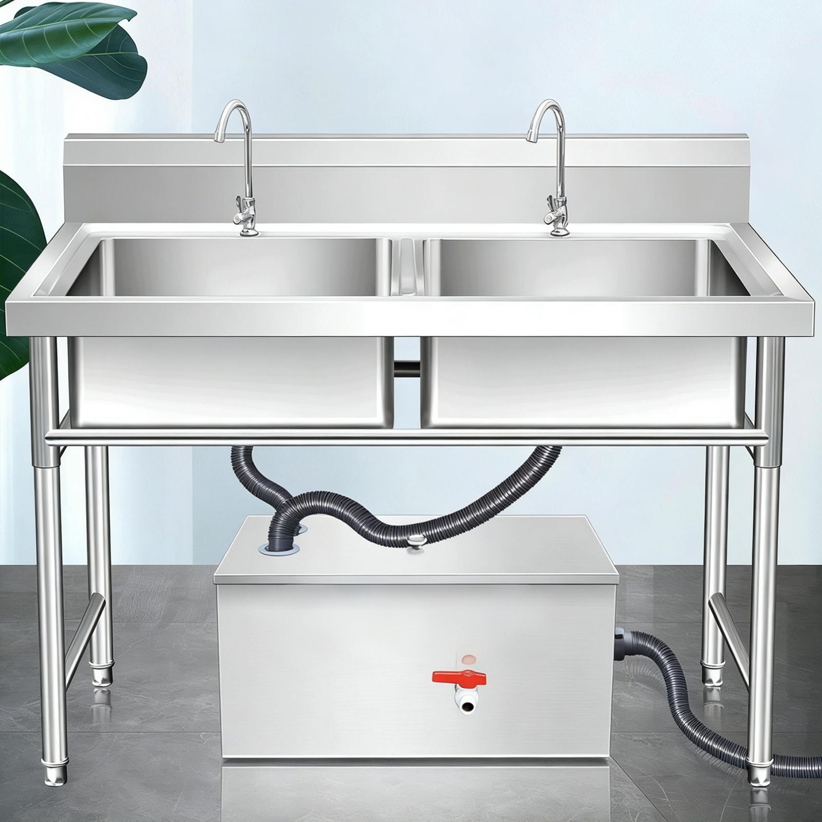 Commercial Kitchen Grease Interceptor - Grease Trap Interceptor Under Sink Waste