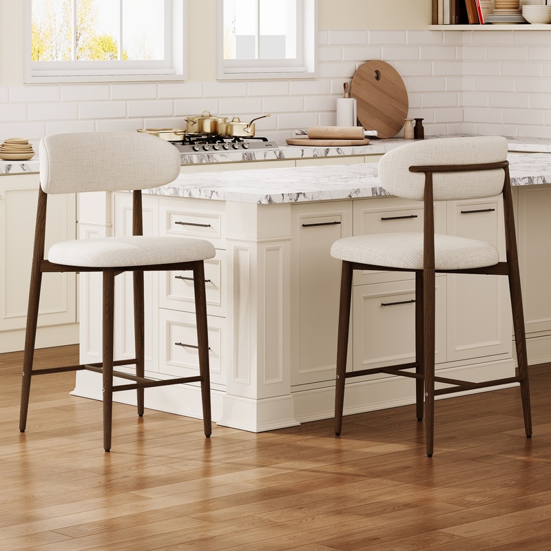 Commercial Kitchen Island - Modern Upholstered Counter Stools Set of
