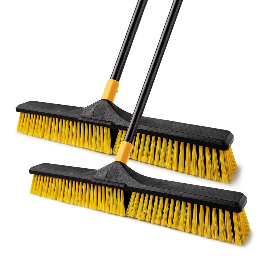 Commercial Kitchen Broom - 24 inch Push Broom Brush Stiff