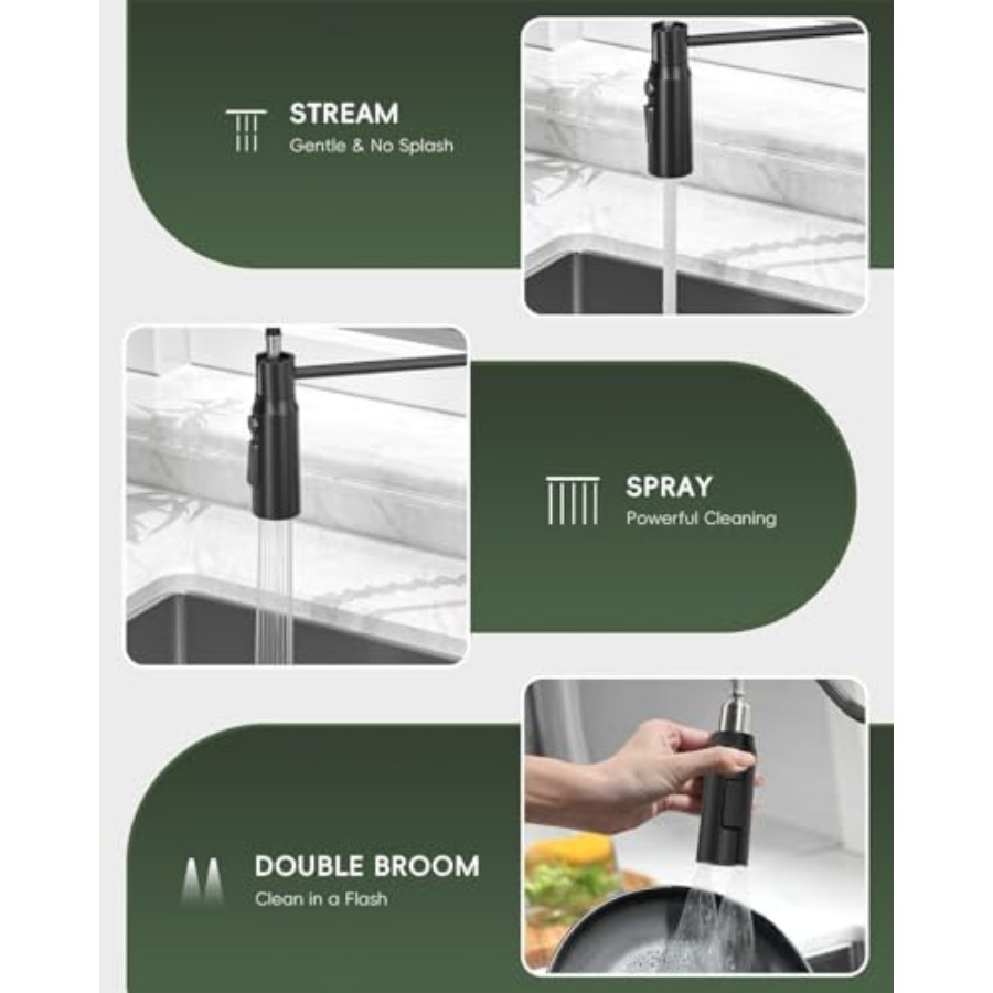 Black Kitchen Faucet with Pull - Commercial Kitchen Faucets incelemesi ve fiyatı