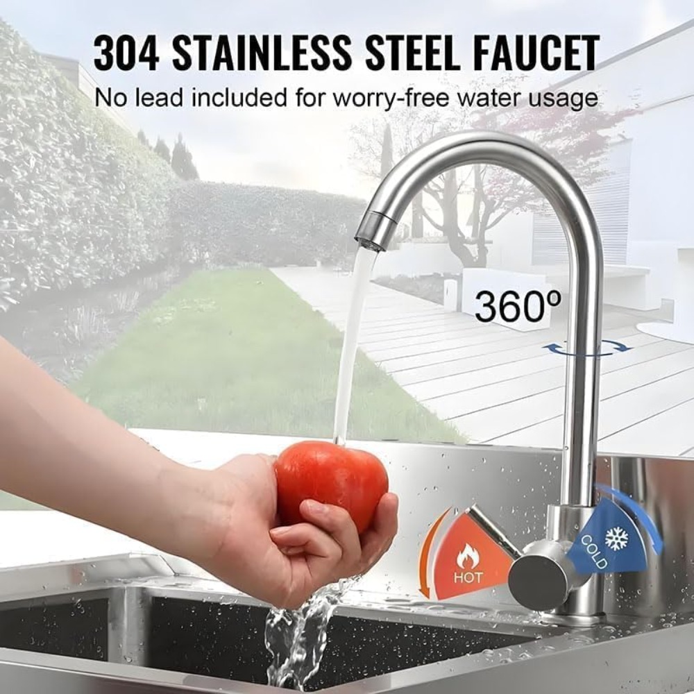 Stainless Steel Utility Sink w - Commercial Kitchen Faucets incelemesi ve fiyatı