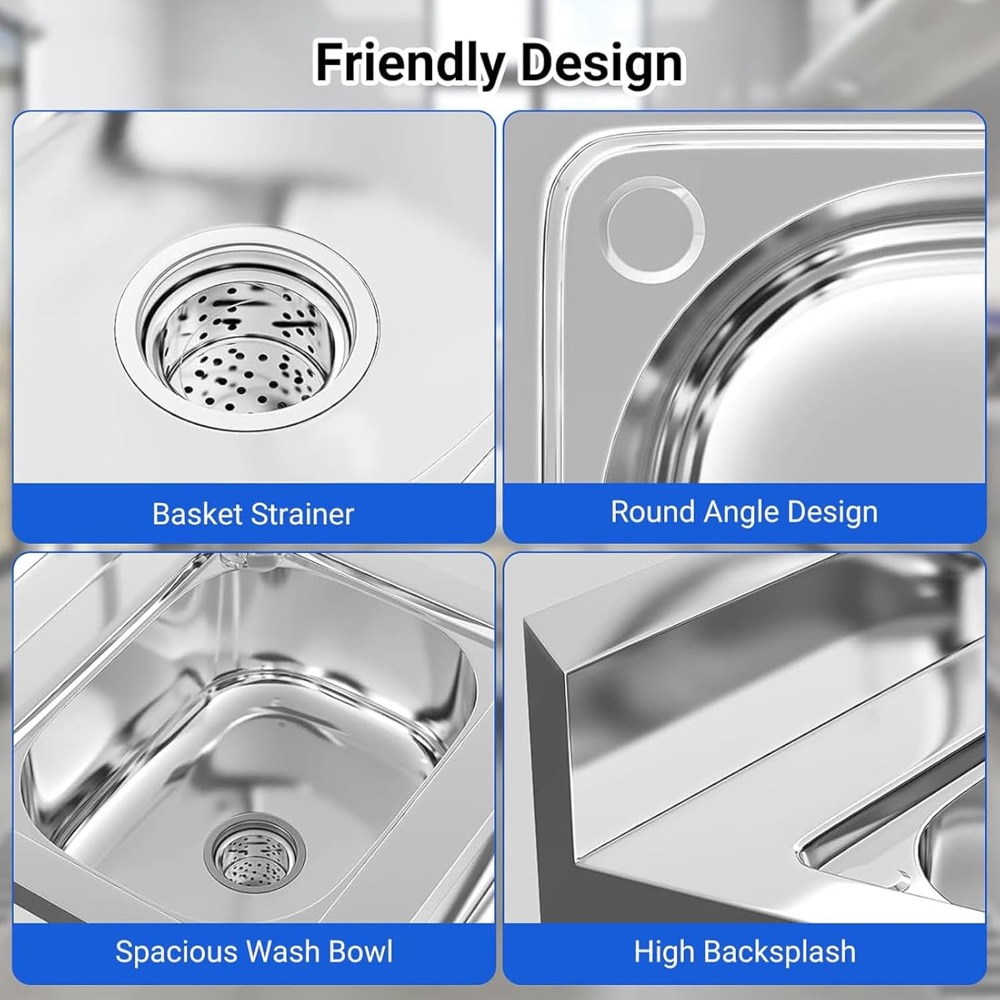 Stainless Steel Utility Sink w - Commercial Kitchen Faucets incelemesi ve fiyatı