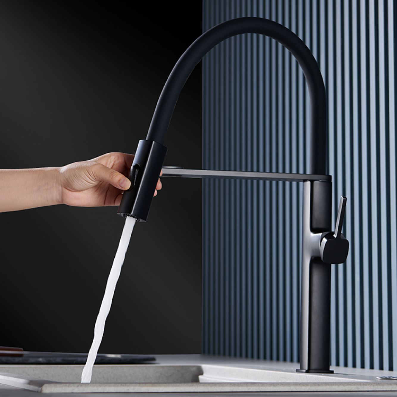 Luxury black brass kitchen fau - Commercial Kitchen Faucets incelemesi ve fiyatı