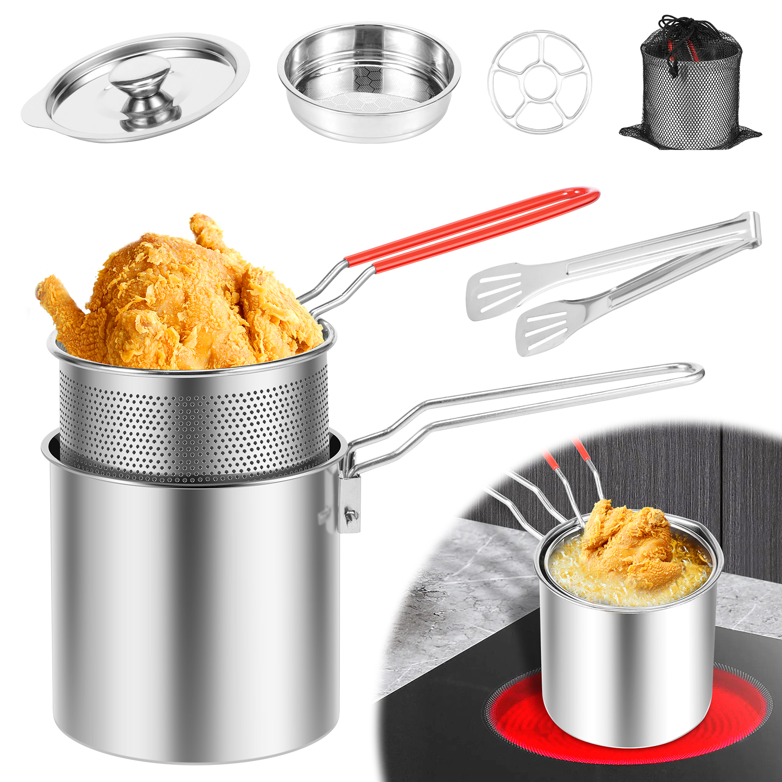 Deep Fryer Pots Stainless Stee - Commercial Kitchen Pots And Pans incelemesi ve fiyatı