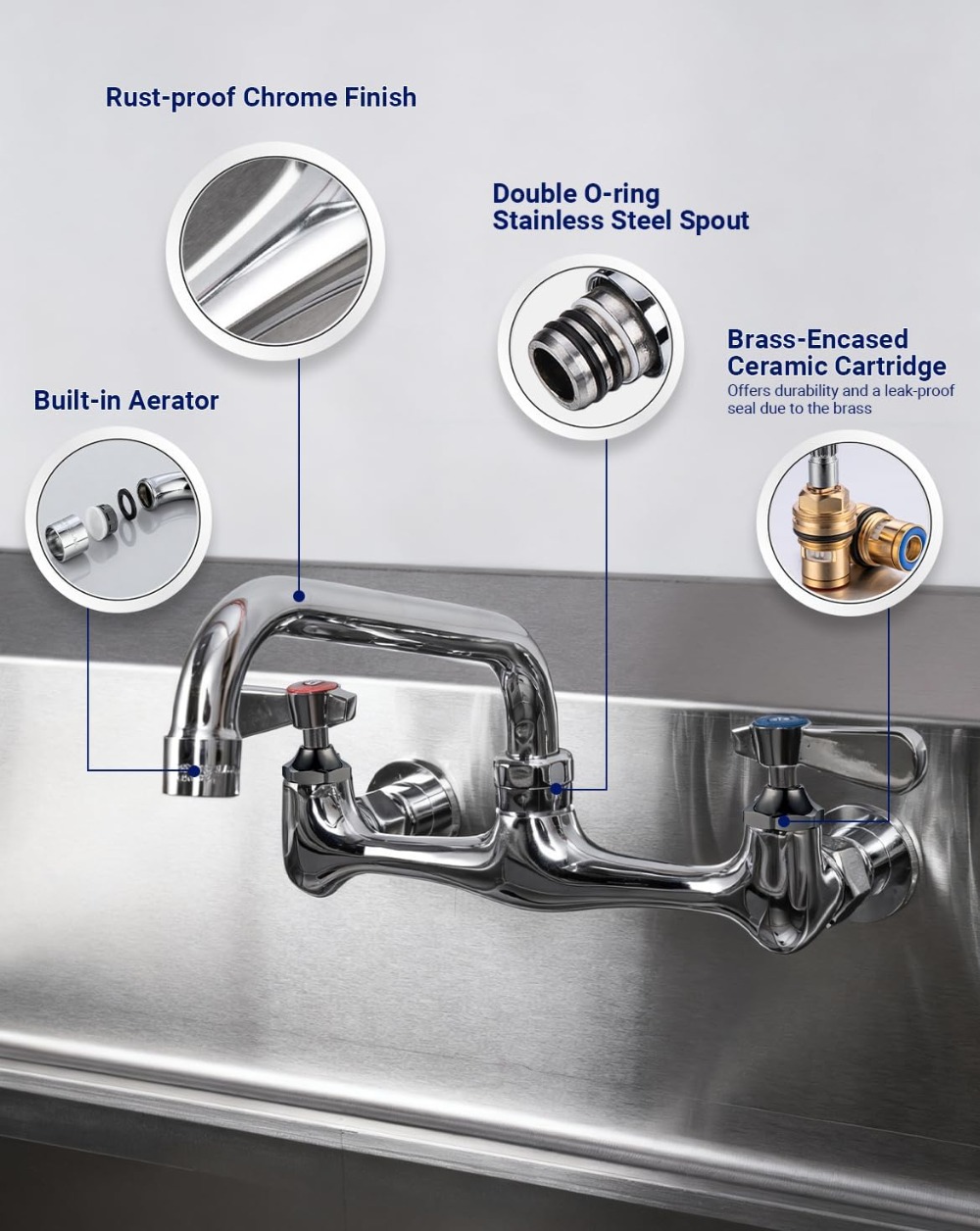 Leak-Free Commercial Sink Fauc - Commercial Kitchen Faucets incelemesi ve fiyatı