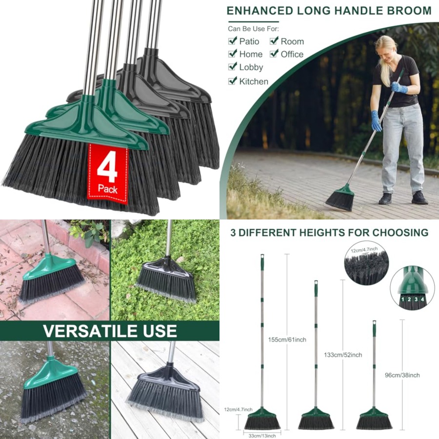 4 PCS Heavy Duty Broom Outdoor - Commercial Kitchen Broom incelemesi ve fiyatı