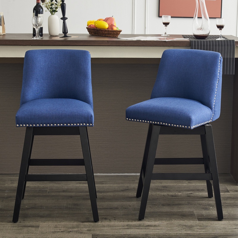 Dark Blue Upholstered Bar Stoo - Commercial Kitchen Island incelemesi ve fiyatı