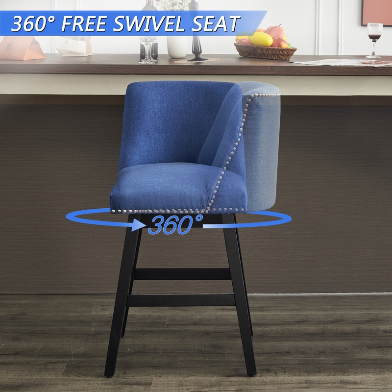 Dark Blue Upholstered Bar Stoo - Commercial Kitchen Island incelemesi ve fiyatı