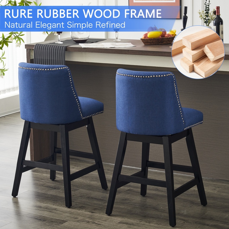 Dark Blue Upholstered Bar Stoo - Commercial Kitchen Island incelemesi ve fiyatı