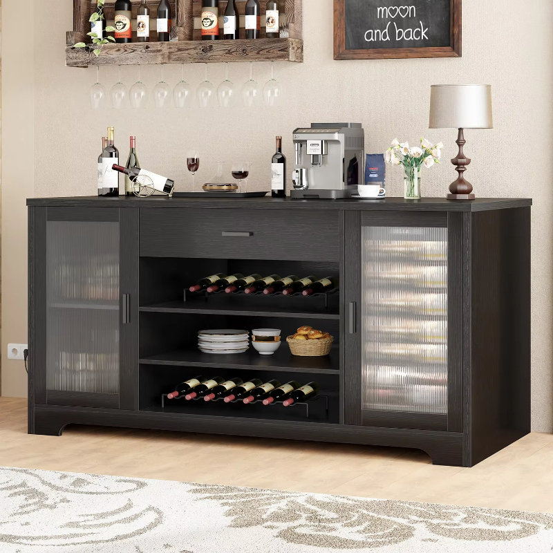 Wooden wine family bar cabinet - Commercial Kitchen Refrigerator incelemesi ve fiyatı