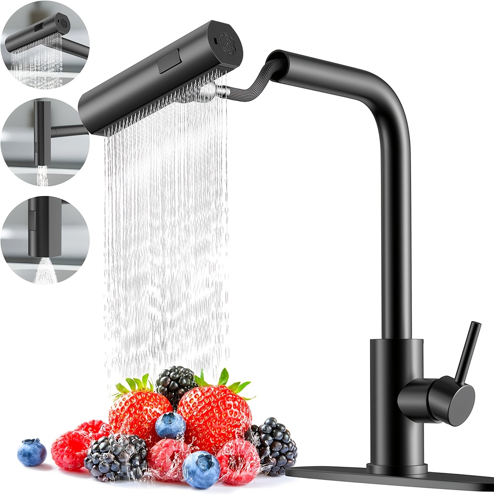 1 PC Black Kitchen Faucet With - Commercial Kitchen Faucets incelemesi ve fiyatı