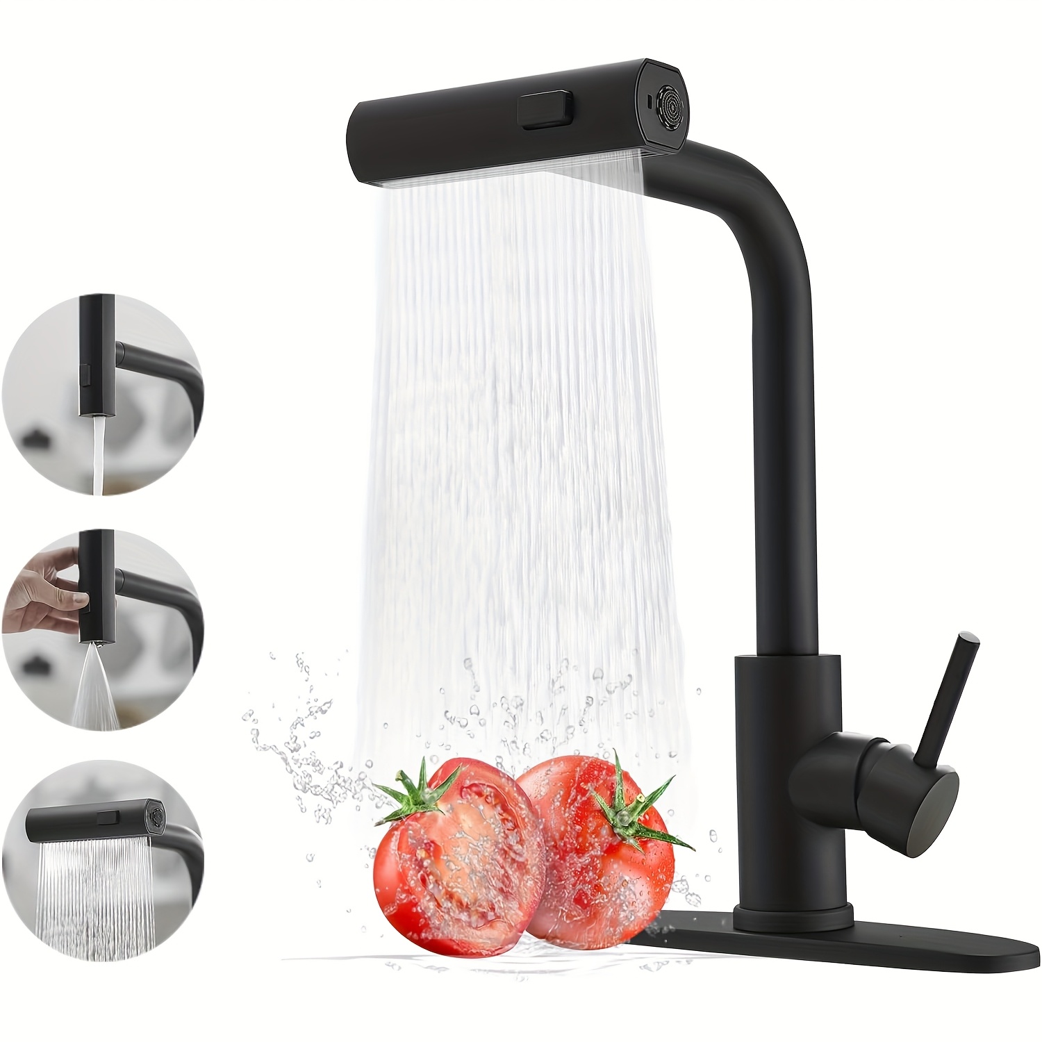 1 PC Black Kitchen Faucet With - Commercial Kitchen Faucets incelemesi ve fiyatı