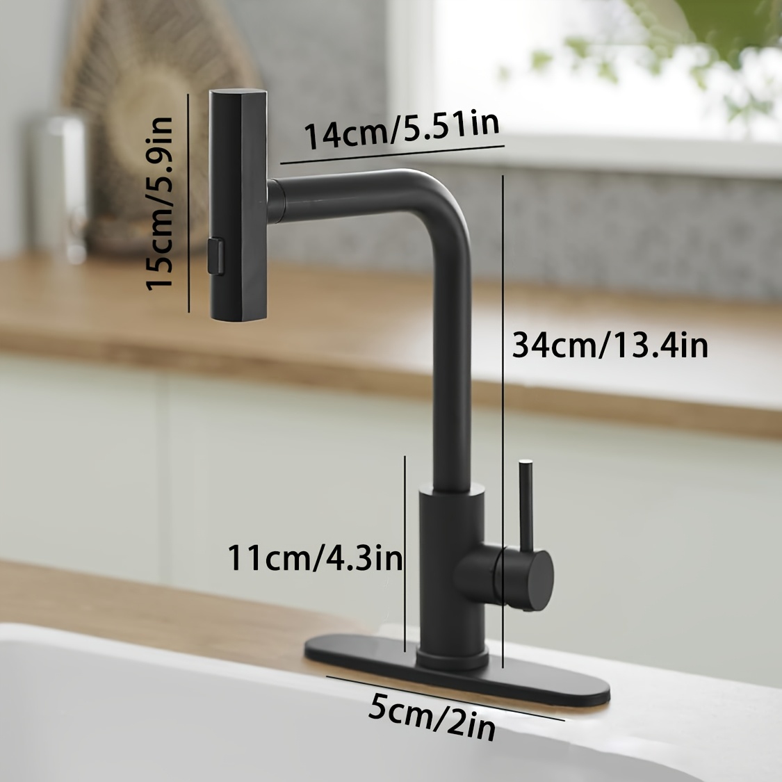 1 PC Black Kitchen Faucet With - Commercial Kitchen Faucets incelemesi ve fiyatı
