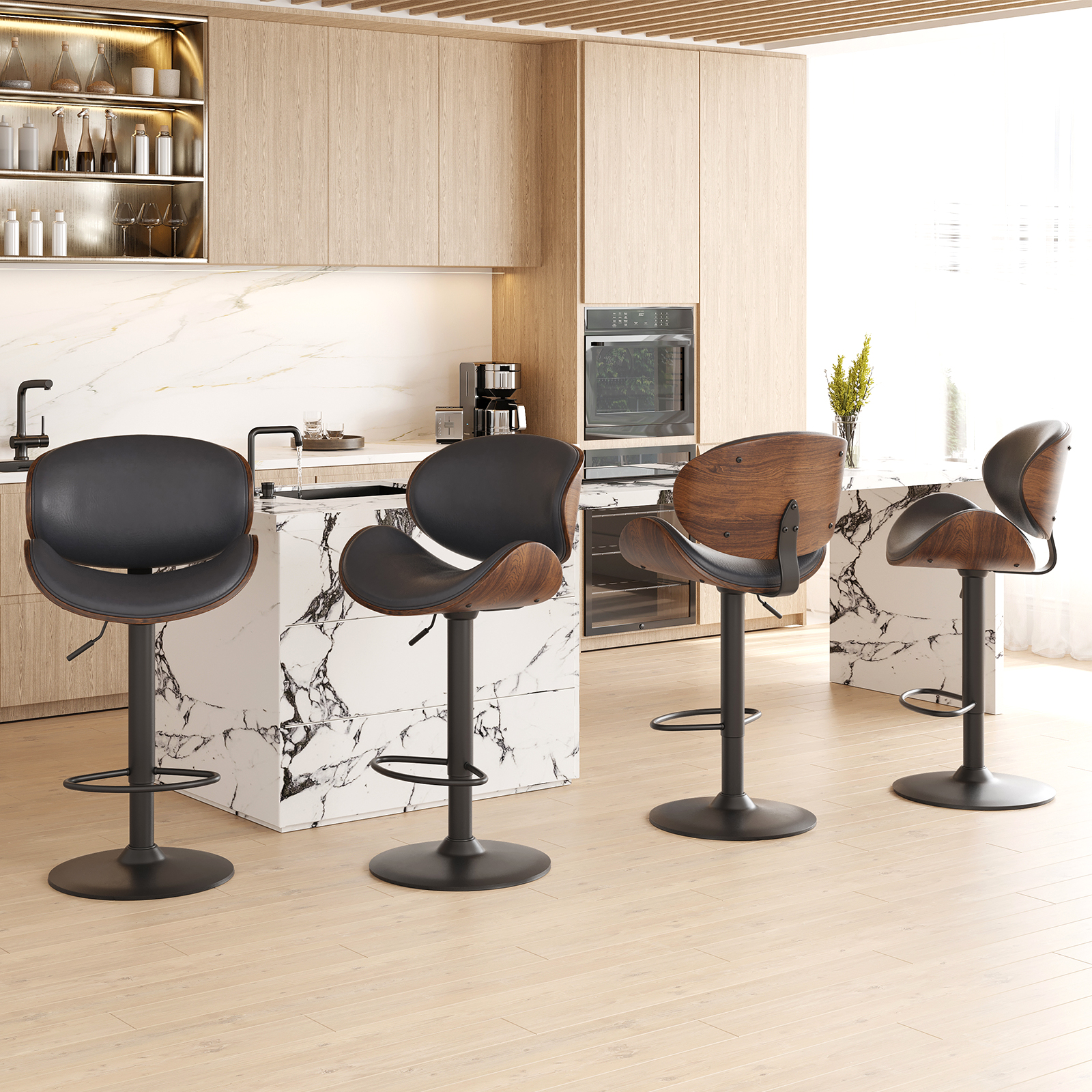 Farini Set of 2 Swivel Bar Sto - Commercial Kitchen Island incelemesi ve fiyatı