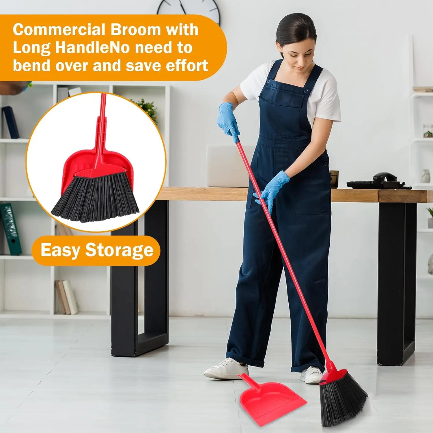 Red 6 Piece Broom Dustpan Set  - Commercial Kitchen Broom incelemesi ve fiyatı