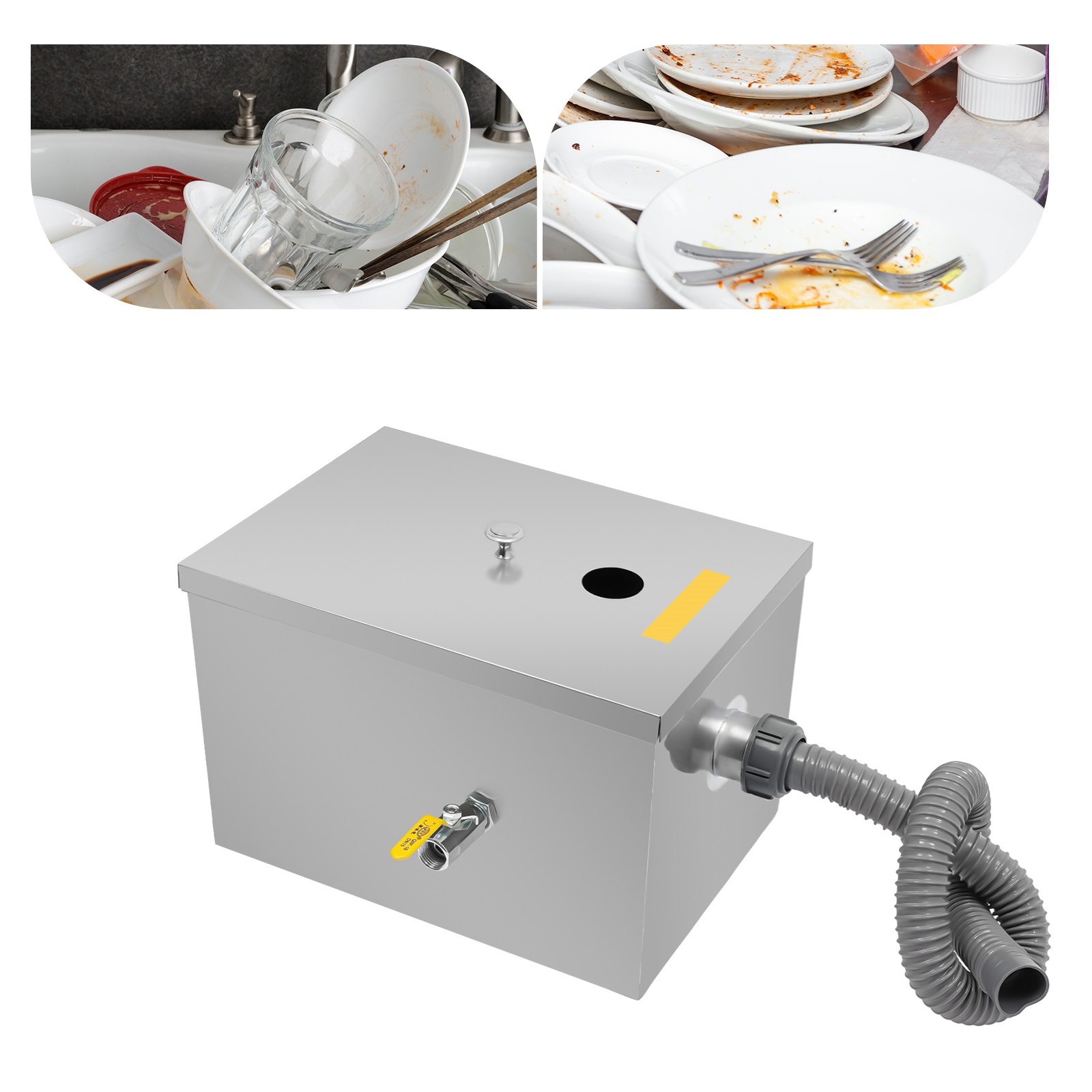 w/Drainage Pipe+Lid for Kitche - Commercial Kitchen Grease Interceptor incelemesi ve fiyatı
