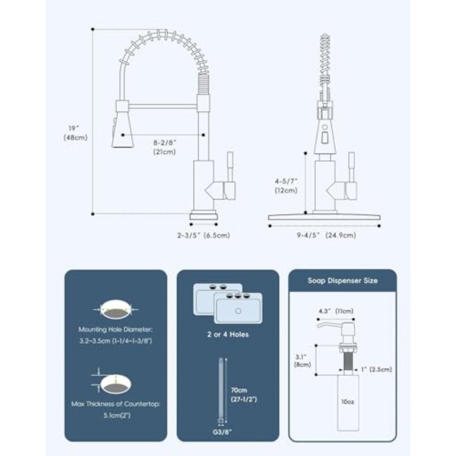 Black Kitchen Faucet with Soap - Commercial Kitchen Faucets incelemesi ve fiyatı