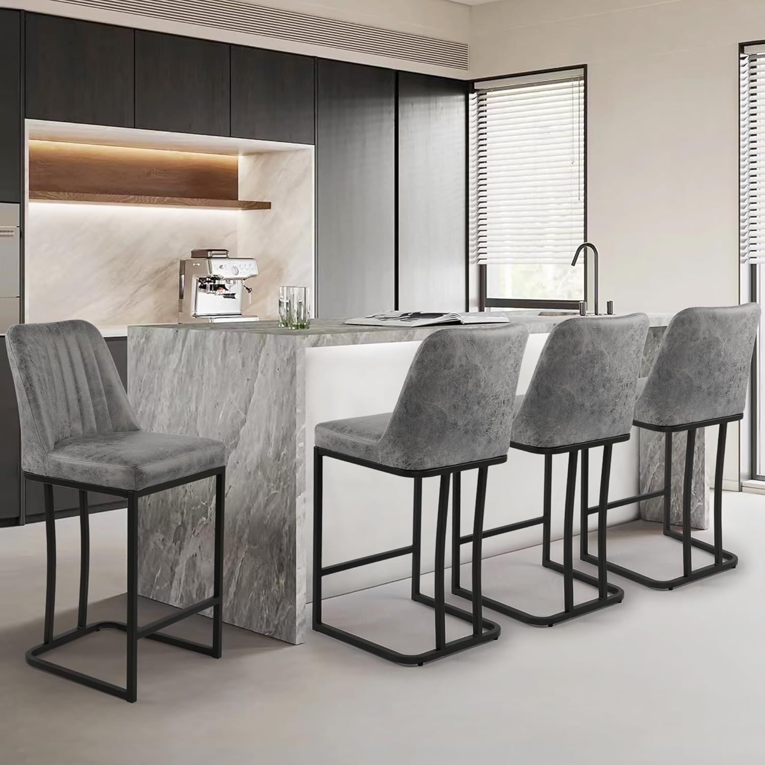 24.8 inch Bar Stools Set of 4, - Commercial Kitchen Island incelemesi ve fiyatı