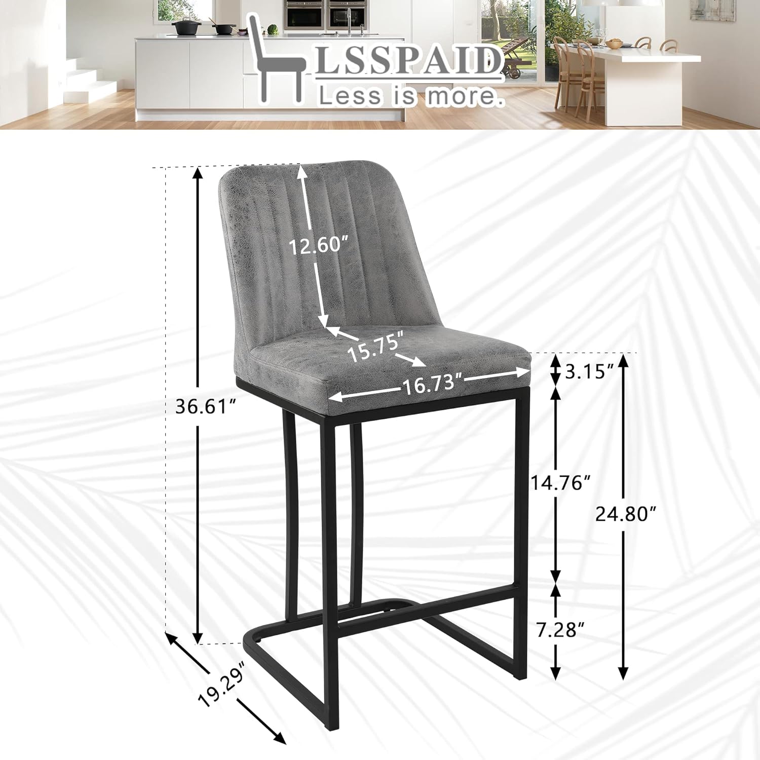 24.8 inch Bar Stools Set of 4, - Commercial Kitchen Island incelemesi ve fiyatı