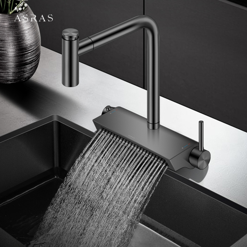 Black Brass Waterfall Faucet H - Commercial Kitchen Faucets incelemesi ve fiyatı