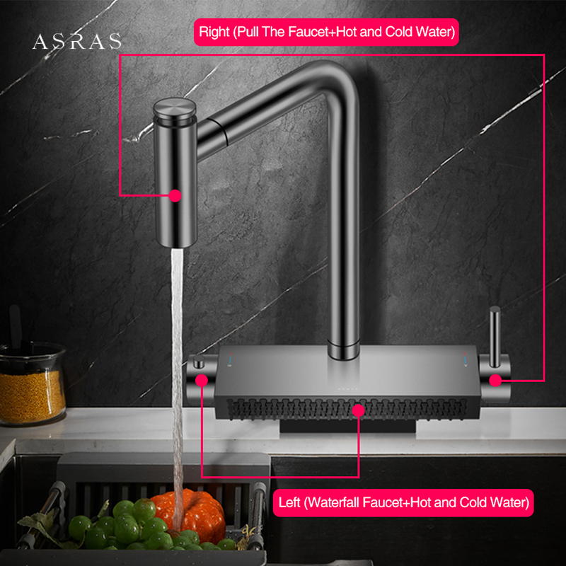 Black Brass Waterfall Faucet H - Commercial Kitchen Faucets incelemesi ve fiyatı