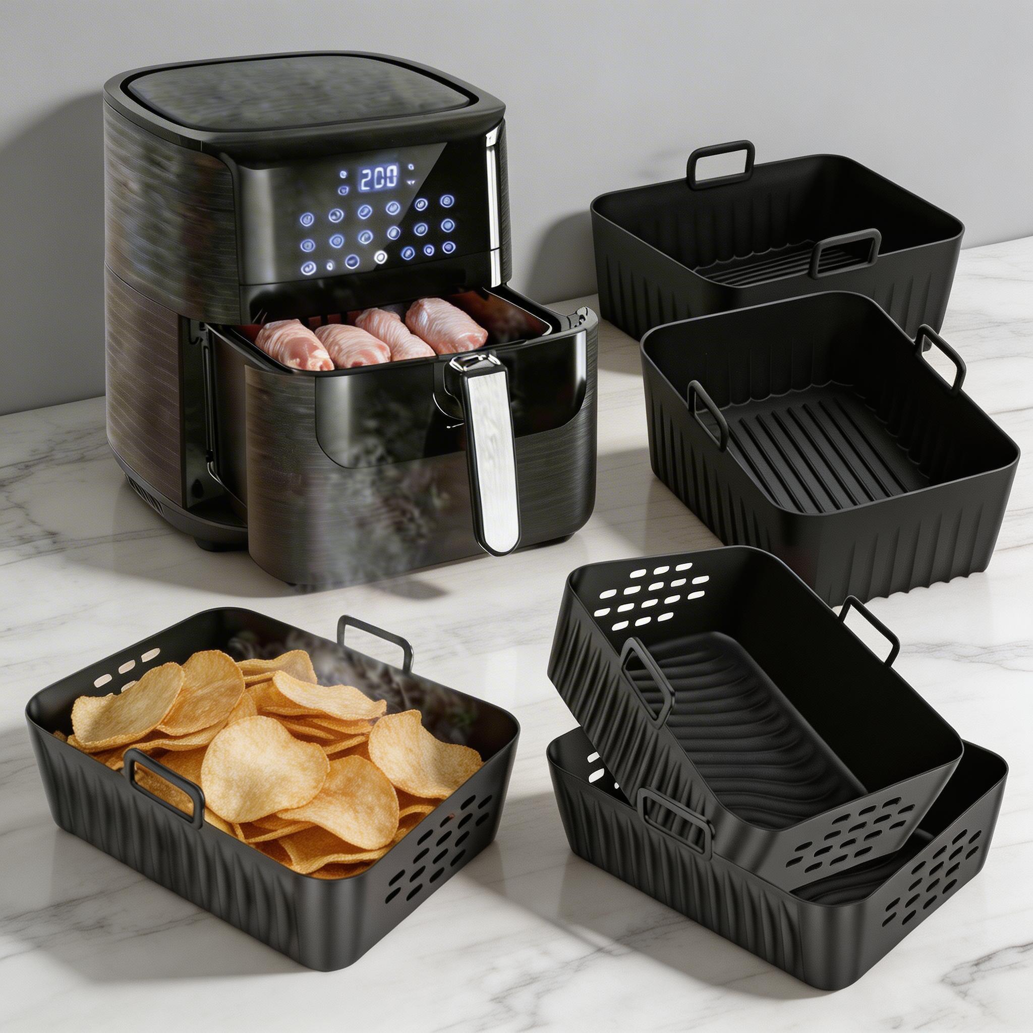 2Pcs Air Fryer Silicone Liners - Commercial Kitchen Pots And Pans incelemesi ve fiyatı