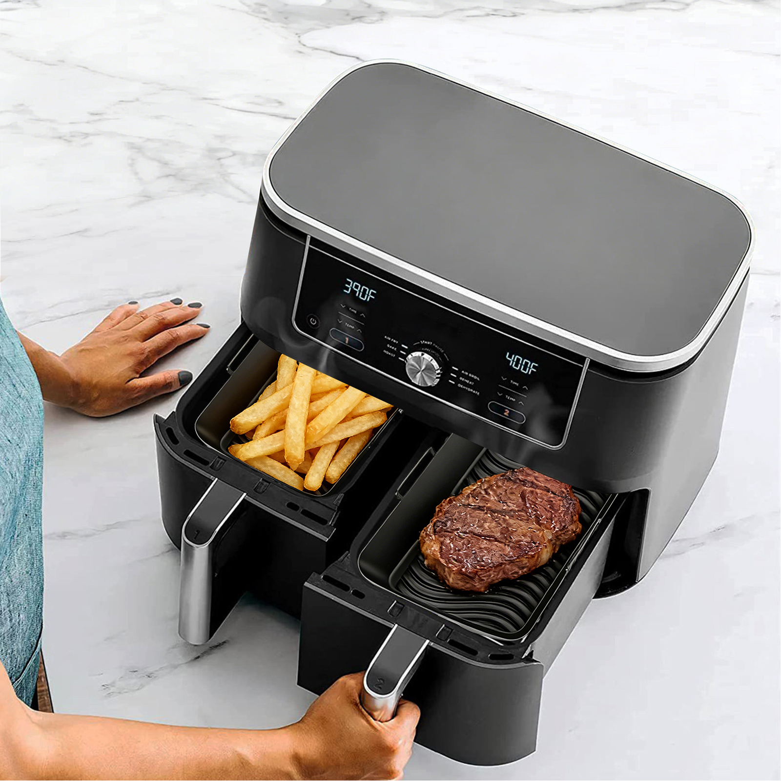 2Pcs Air Fryer Silicone Liners - Commercial Kitchen Pots And Pans incelemesi ve fiyatı
