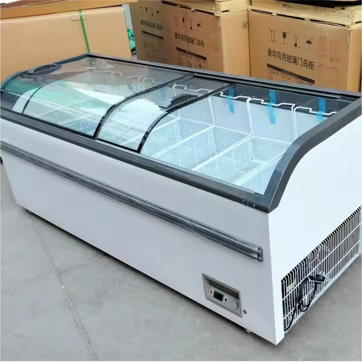 Commercial curved top glass sl - Commercial Chest Freezer incelemesi ve fiyatı