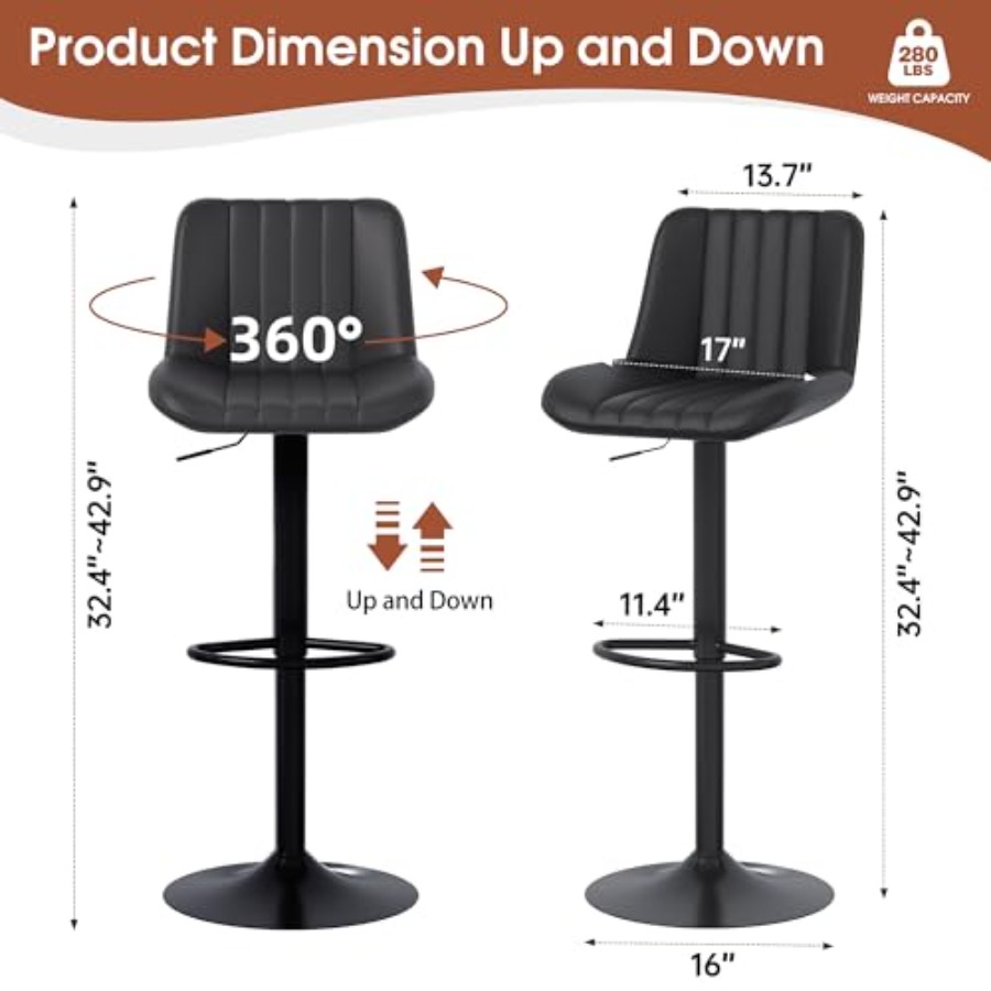 Modern Leather Bar Stools Swiv - Commercial Kitchen Island incelemesi ve fiyatı