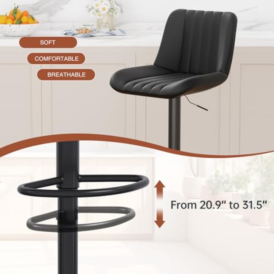 Modern Leather Bar Stools Swiv - Commercial Kitchen Island incelemesi ve fiyatı