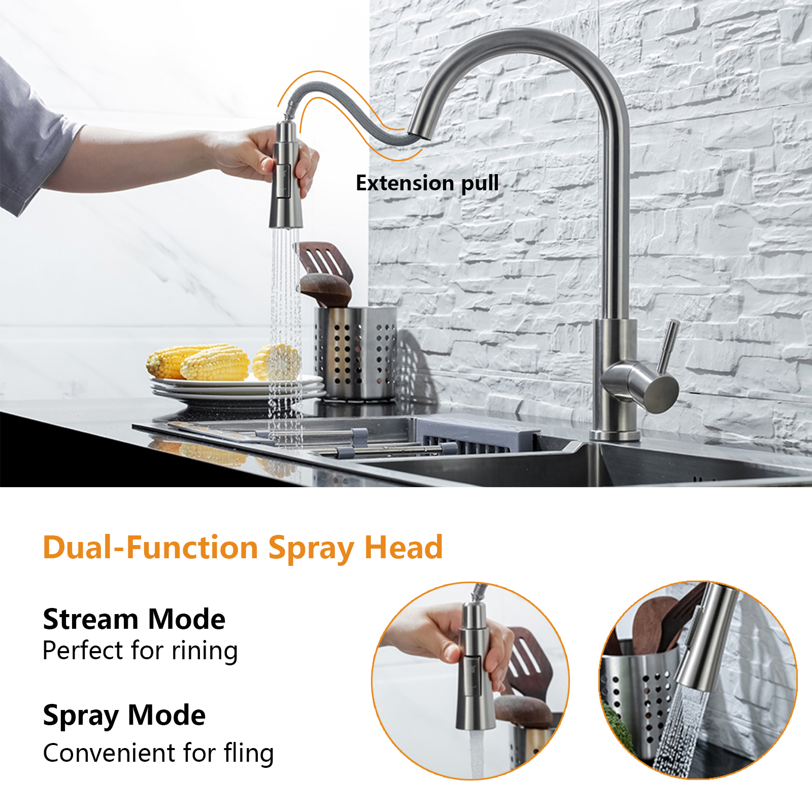 DQOK Kitchen Faucet Pull Out   - Commercial Kitchen Faucets incelemesi ve fiyatı