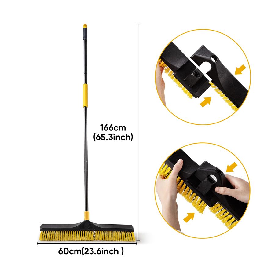 24 inch Push Broom Brush Stiff - Commercial Kitchen Broom incelemesi ve fiyatı
