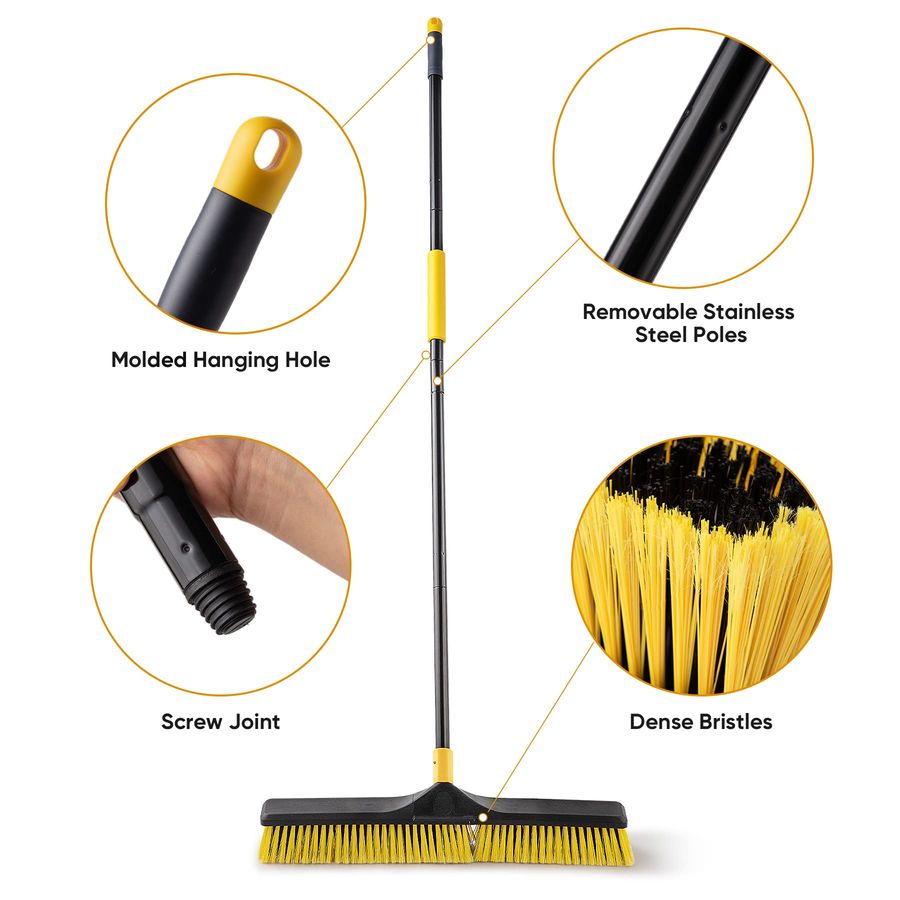 24 inch Push Broom Brush Stiff - Commercial Kitchen Broom incelemesi ve fiyatı