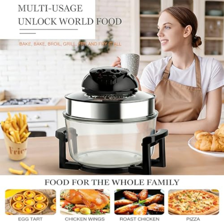 20L 8-in-1 Glass Air Fryer wit - Commercial Kitchen Pots And Pans incelemesi ve fiyatı